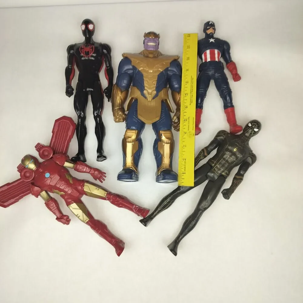 Marvel Avengers Spider-Man Action Figure Lot 5 Thanos Iron Man Captain 12